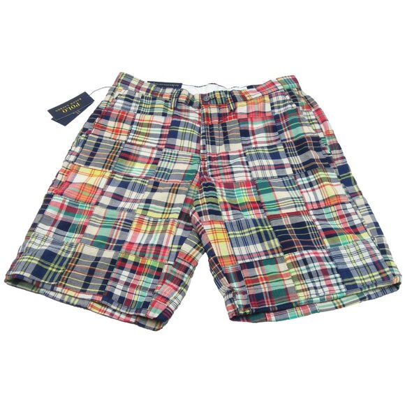 Polo Ralph Lauren Other - Polo Ralph Lauren Patchwork Madras Chino Shorts Classic Fit 9" Mens Size 33 NEW